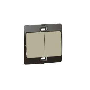 283802 Single pole switch Mallia - 2 gang - 1-way - 10 AX 250 V~ - champagne