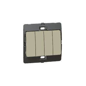 283807 Single pole switch Mallia - 4 gang - 2-way - 10 AX 250 V~ - champagne