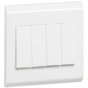 617006 Single pole switch Belanko - 4 gang - 1-way - 10 AX 250 V~ - large rocker
