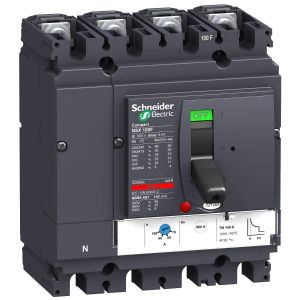 MCCB breaker LV429650 Compact NSX100F, 36 kA at 415 VAC, TMD trip unit 100 A, 4 poles 4d