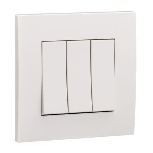 SCHNEIDER Vivace - 16AX 250V 3Gang 1Way Switch - white