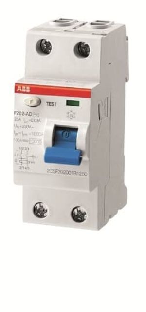 ABB F202 AC 16A Residual Current Circuit Breaker (RCCB), 2 Pole, 30mA